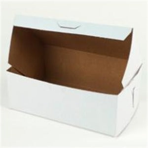 White 1 Piece 2 Cup Cupcake Rectangular Box With Corner Lock 8in x 5in x 3in