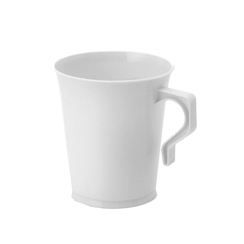 White Plastic Coffee Mug 8oz 10/ct