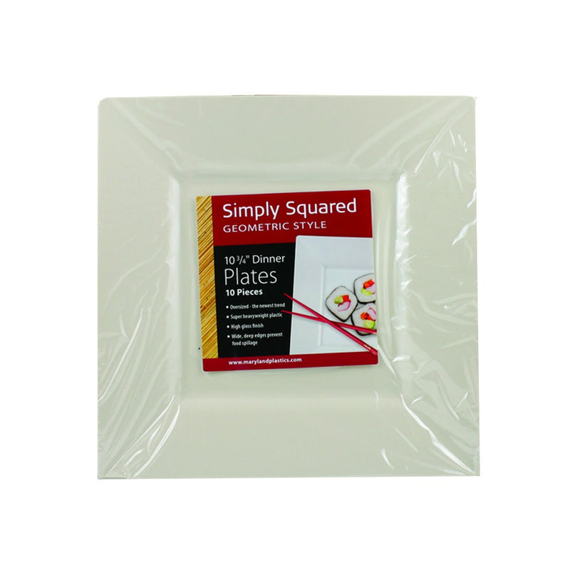 Simply Squared Beige Plastic Plate 10.75in 10/ct