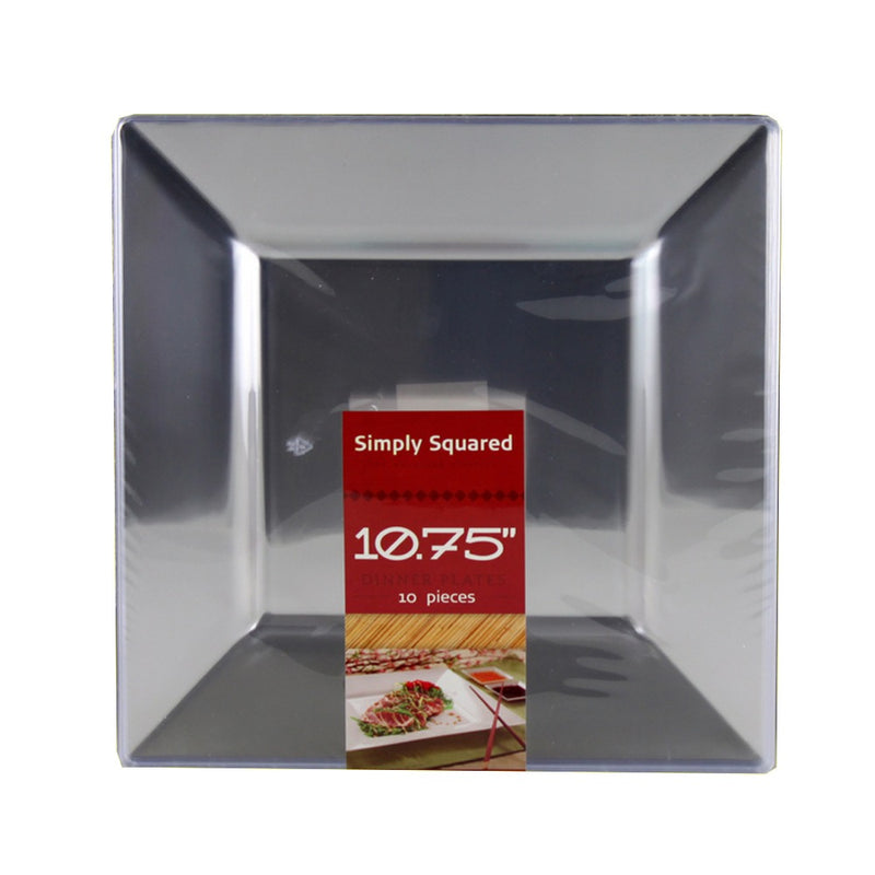 Simply Squared Clear Plastic Plate 10.75in 10/ct