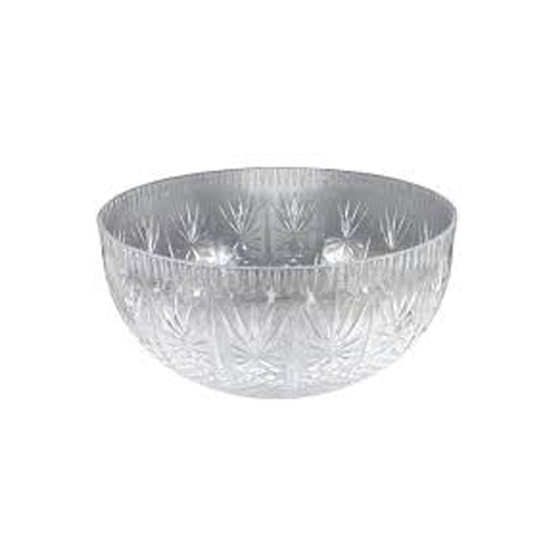 Clear Crystal Cut Round Plastic Bowl 12qt