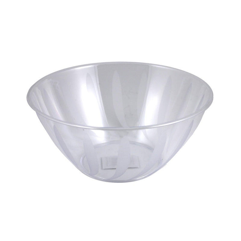 Swirls Clear Large Round Plastic Bowl