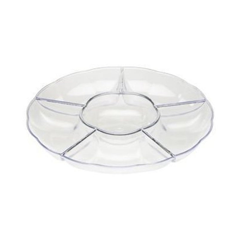 Clear Round Plastic Lazy Susan Sectional Tray 12in