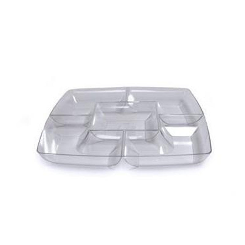 Simply Squared Clear Chip/Dip Plastic Tray 12in