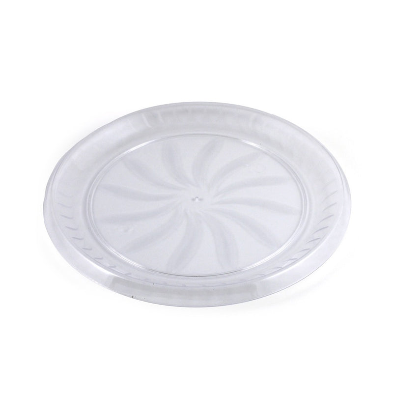 Swirls Clear Round Plastic Tray 12in