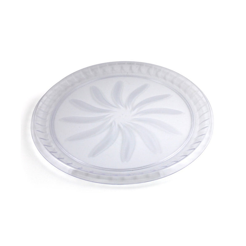 Swirls Clear Round Plastic Tray 16in