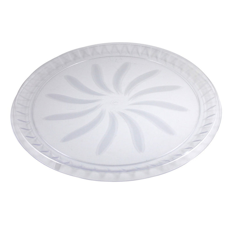 Swirls Clear Round Plastic Tray 18in