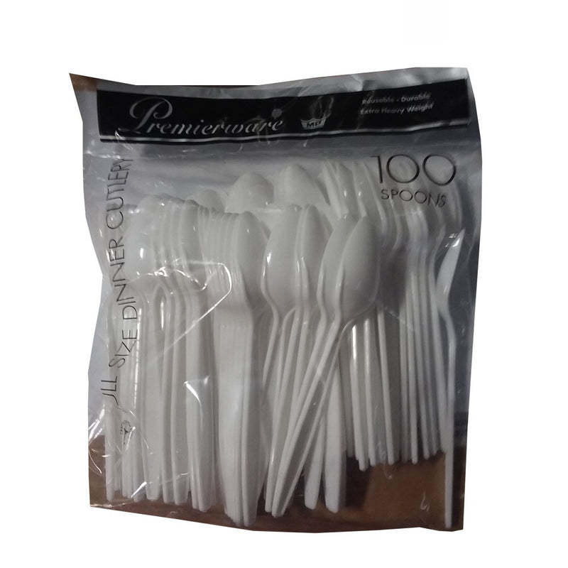 White Plastic Spoon 100/ct