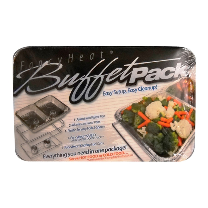 Aluminum 7 Piece Party Buffet Pack - 1 Rack, 1 Water Pan, 2 Food Pans