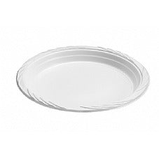 White Impact Round Plastic Plate 10in