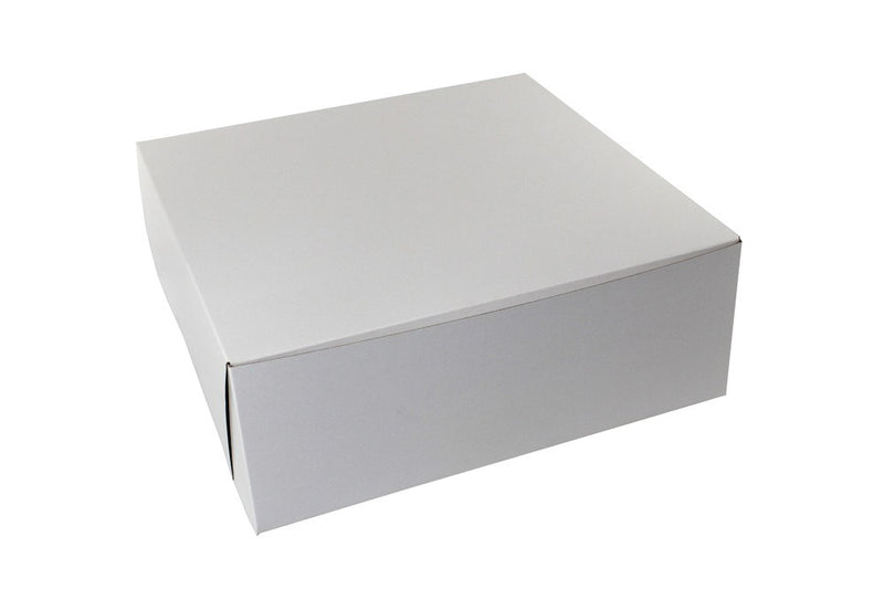 White 1 Piece Square Bakery Box With Corner Lock 16inx16inx5in