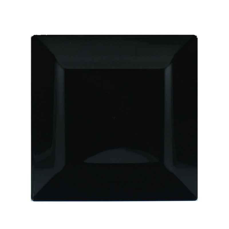 Simply Squared Black Plastic Plate 6.5in 10/ct