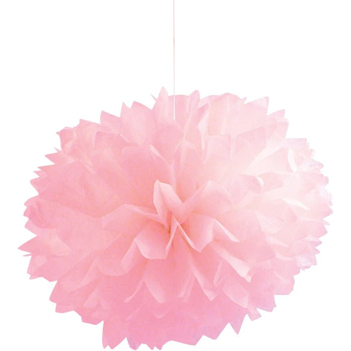 Pink Fluffy Tissue Balls 16in 3/ct