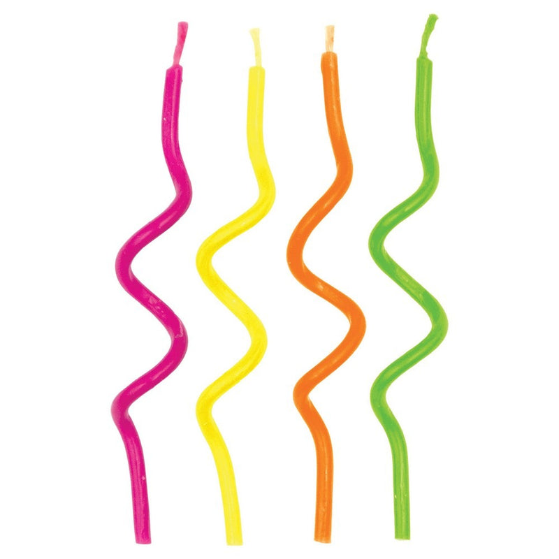 Neon Curly Candles 12/ct
