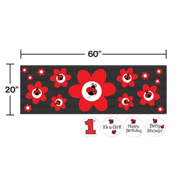 LadyBug Fancy Giant Banner With Stickers