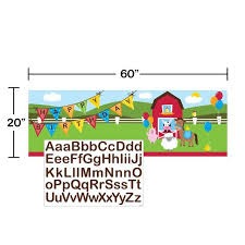 Farmhouse Fun Giant Party Banner with Stickers 20in x 60in