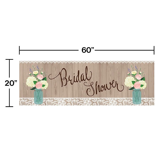 Rustic Wedding Giant Party Banner 60in x 20in