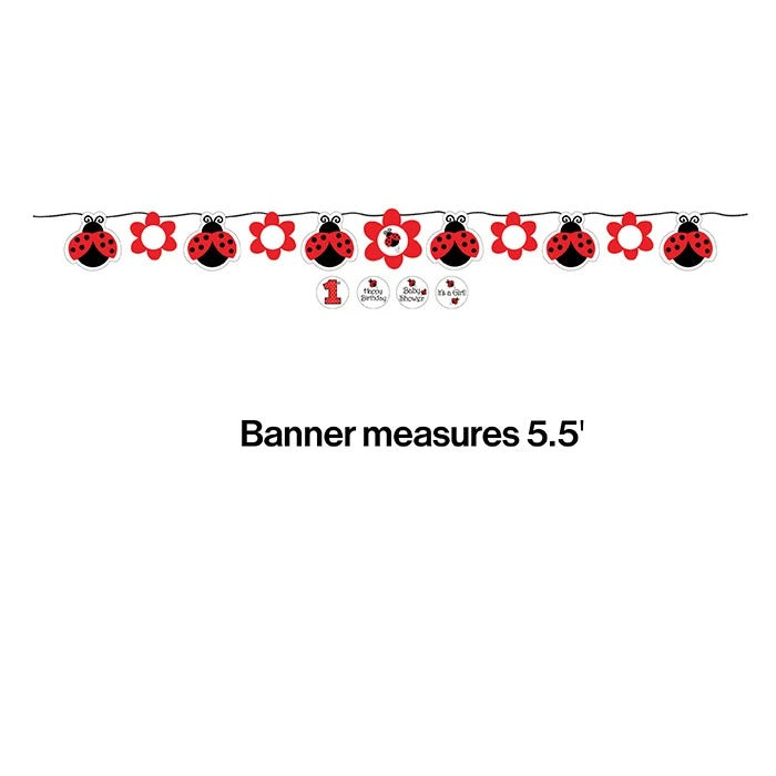LadyBug Fancy Circle Ribbon Banner 5 1/2ft