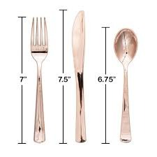 Rosegold Metallic Plastic Cutlery Assortment 24/ct