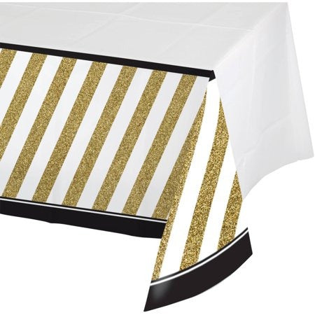 Black And Gold Tablecover 54in x 102in