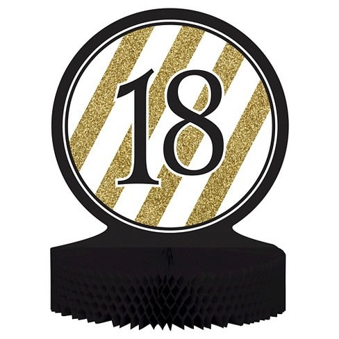 Black And Gold 18th Metallic Balloon 18in