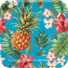 Aloha Square Paper Dinner Plate 9in 8/ct