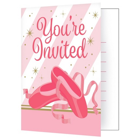 Twinkle Toes Foldover Invitations 8/ct