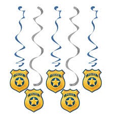 Police Party Dizzy Danglers 5/ct