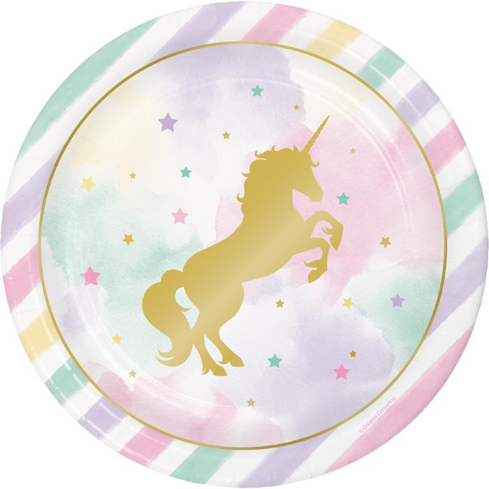 Unicorn Sparkle Plates 9in 8/ct