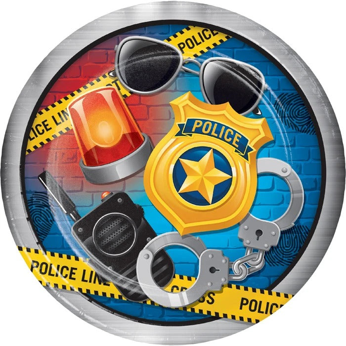 Police Party 9in Dinner Plates 8/ct