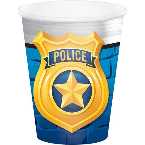 Police Party 9oz Paper Cups 8/ct