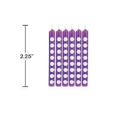 Amethyst Candles Dots  2.25in 12/ct