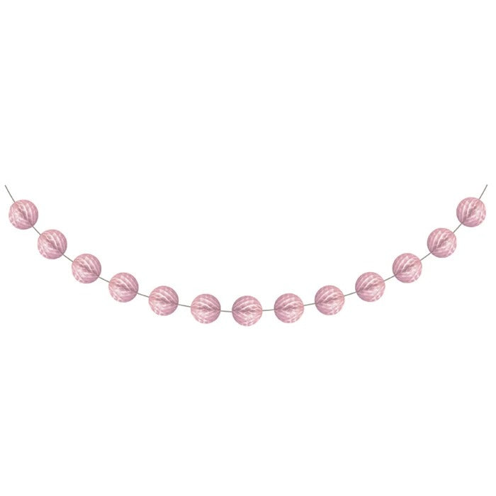 Pink Mini Honeycomb Garland 108in