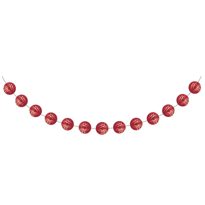 Red Mini Honeycomb Garland 108in