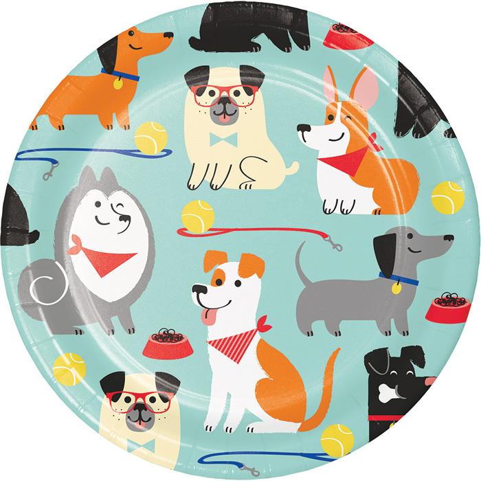 Dog Party 7in Plates 8/ct