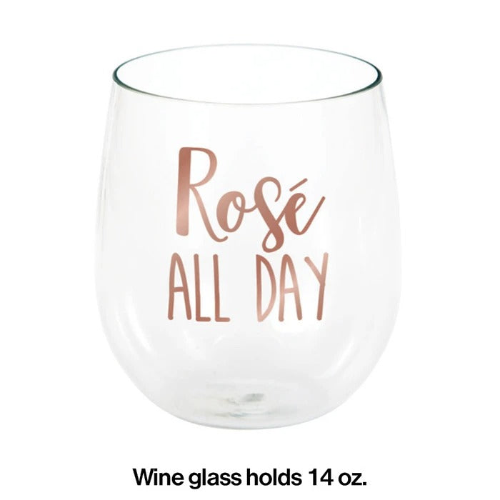 Rose' All Day 14oz Stemless Plastic Wine Glass
