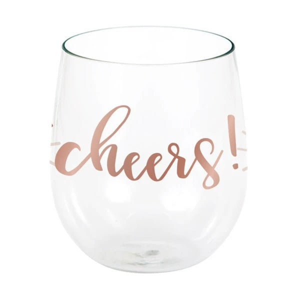 Rose' All Day Cheers Plastic Stemless Wine Glass 14oz 1/ct