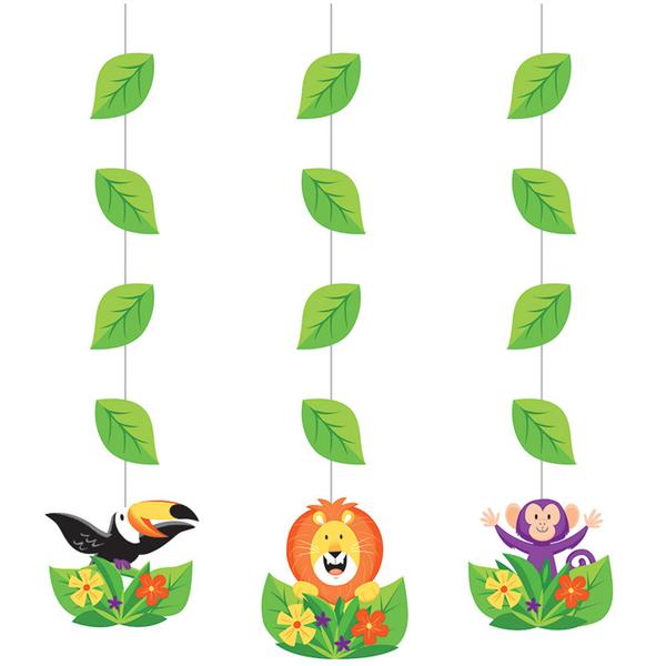 Jungle Safari Hanging Cutouts 3/ct