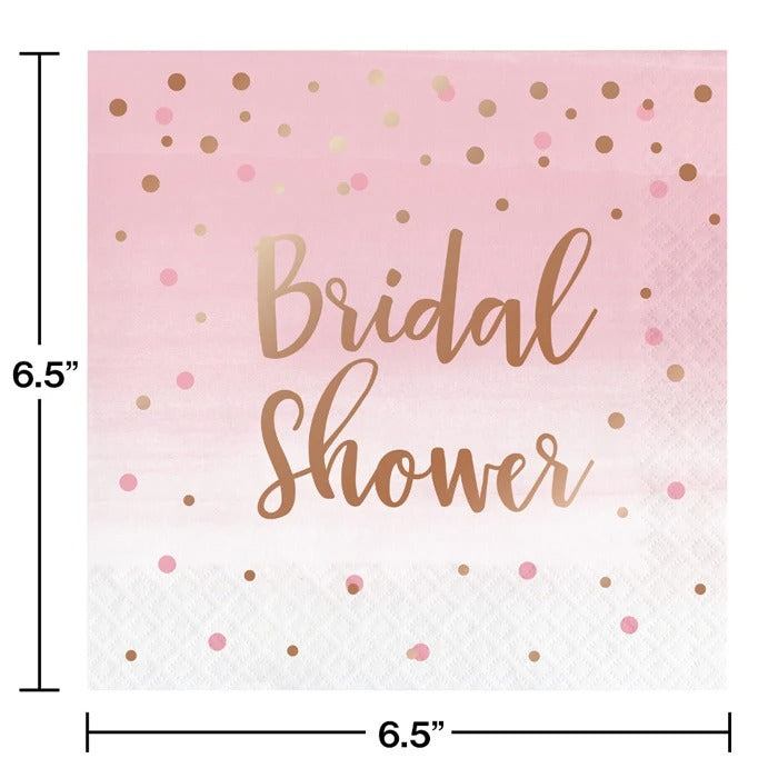 Rose' All Day Bridal Shower Luncheon Napkins 16/ct