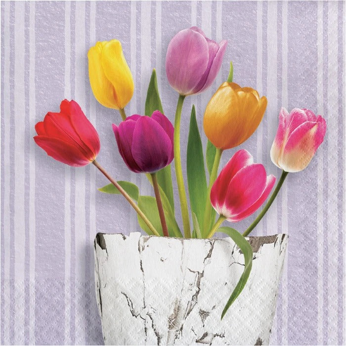 Springtime Tulips Luncheon Napkins 16/ct