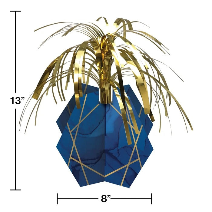 Navy Blue and Gold Geode Foil Centerpieces 8in x 13in 1/ct