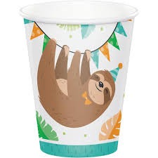 Sloth Party 9oz Paper Cups 8/ct