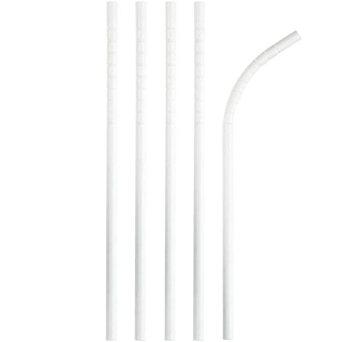 White Flex Paper Straws 100/ct