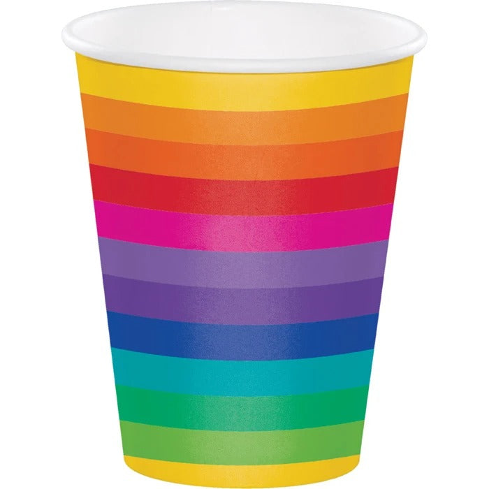 Rainbow Hot/Cold Paper Cups 12oz 8/ct