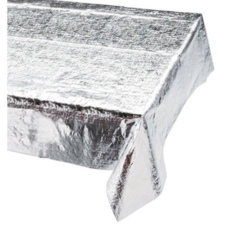 Metallic Silver Tablecover 54in X 108in