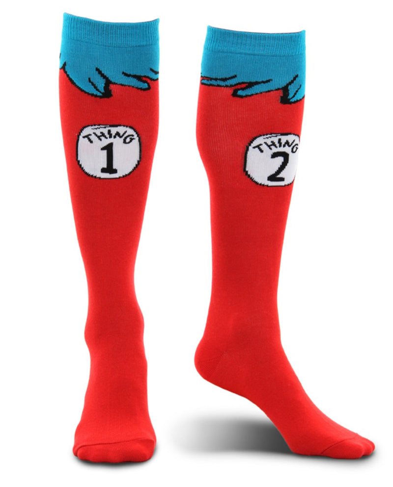 Dr. Seuss The Cat In The Hat Thing 1&2 Costume Socks Adult