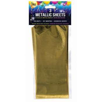 Gold Metallic Sheets 18in x 30in 3/ct