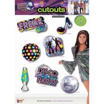 Disco Party Decor - Wall Cutouts 12/ct