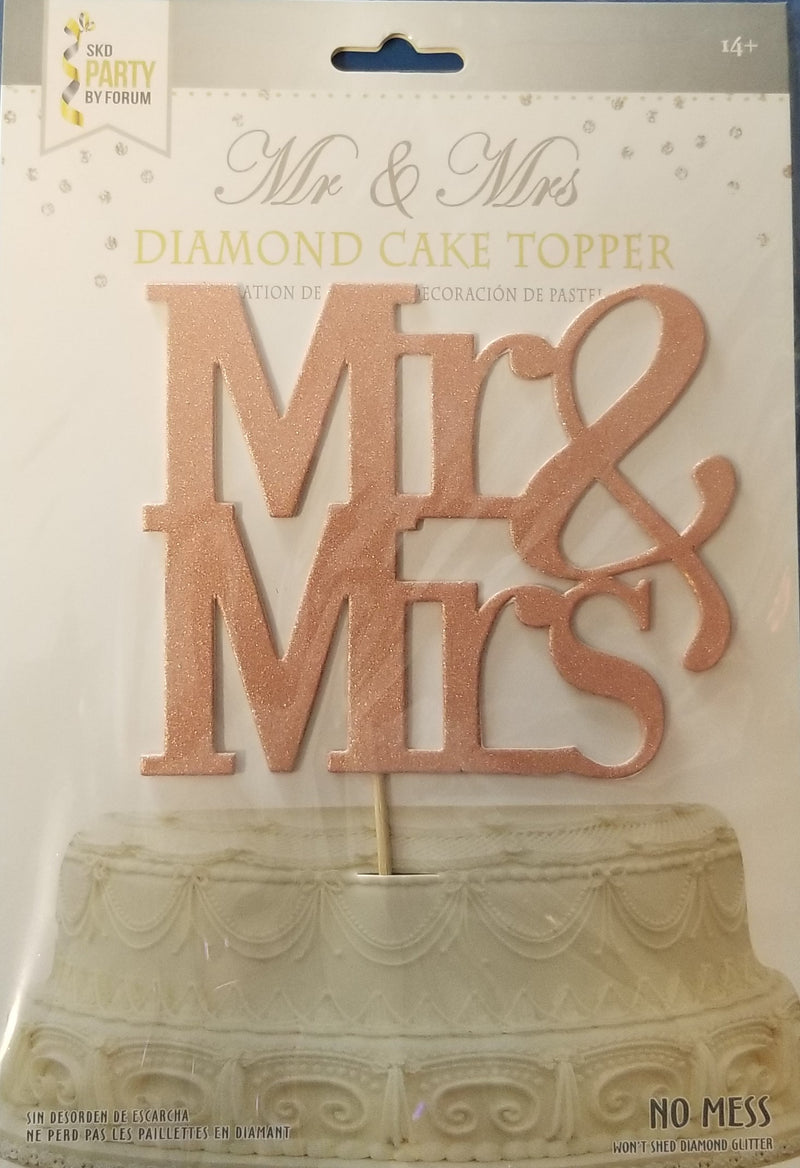 Rose Gold Mr & Mrs Cake Topper