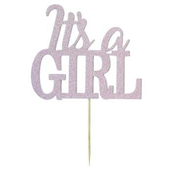 Light Pink 'Its A Girl' Diamond Cake Topper